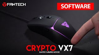 FANTECH CRYPTO VX7 Macro Gaming Mouse Software First Look and Interface [upl. by Blondell]