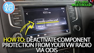 How To Deactivate Component Protection From Your VW Radio Via ODIS [upl. by Shaylyn]