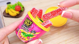 Trying Miniature Juicy Drop GUMMY Dip n Stix Watermelon Blast  ASMR Miniature Cooking Food [upl. by Truscott886]