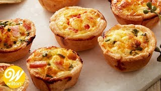 Mini Ham and Cheese Quiche Recipe  Wilton [upl. by Ripley]