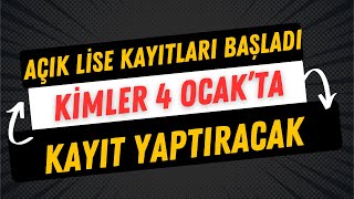 Açık Lise 2 Dönem kayıtları başladı [upl. by Ely]