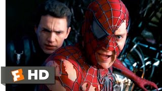 SpiderMan 3 2007  SpiderMan amp Goblin vs Sandman amp Venom Scene 910  Movieclips [upl. by Ycnahc]