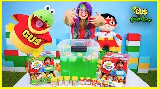 Ryan ToysReview Ryans World Slime Baff Surprise Toys Challenge  Mystery Slime Putty Molekules [upl. by Ward]