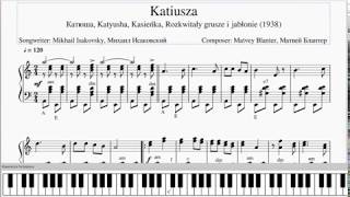 Katyusha Катюша Katiusza Kasieńka Rozkwitały grusze i jabłonie Accordion sheet music nuty [upl. by Akcimahs741]