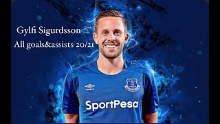 Gylfi Sigurdsson All 21 GoalsampAssists 202021 [upl. by Medlin]