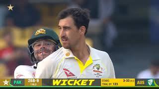 Omg 😳 Mitchell starc gets Babar Rizwan Fawad and Naseem shah in Row  Mitchell Starc today Wickets [upl. by Minardi4]