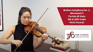 Brahms Symphony No 2 Movement 4 – Florida All State 9th amp 10th Grade Violin Excerpt [upl. by Broderick]