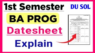 SOL BA PROG First Semester Datesheet Explain 2023  SOL First Semester Exam Datesheet Dec Exam 2023 [upl. by Anilet670]