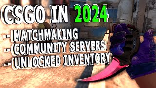 How to Actually play csgo in 2024 Unlocked inventory Community servers Matchmaking [upl. by Anoiuq]