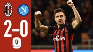 Highlights AC Milan 20 Napoli  Coppa Italia Quarterfinal 201819 [upl. by Loggia231]