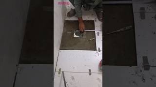 HOW TO MEASURECUT amp INSTALL TILE AROUND SHOWER FLOOR DRAIN PART1😎 bathroom tiles viral shorts [upl. by Wernsman]