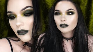 🌲DARK GREEN Goth Grunge 🌲 Makeup Tutorial [upl. by Urson]