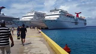 Carnival Cruise Ships  Dock in Cozumel Mexico [upl. by Sieracki]