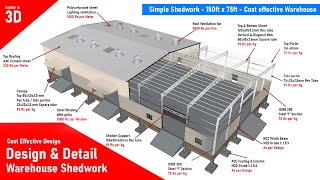 Simple shed work  Low Cost Shed 150ft x 75ft  Warehouse metal roofing [upl. by Mozart]