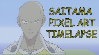 Minecraft Pixel Art Timelapse  Saitama One Punch Man [upl. by Zed314]