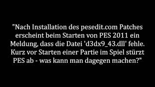 PES 2011 Problem d3dx943dll fehlt  LÖSUNG [upl. by Idieh]