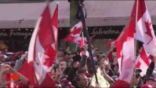 Raw Video Fans Celebrate Canadas Hockey Gold [upl. by Rebekah]