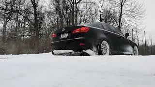 Straight Piped IS250 Burnout In The Snow  Rev Limiter [upl. by Naloj385]