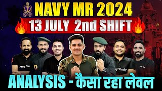 Indian Navy MR Exam Analysis 2024  13 July Navy MR Second Shift Solutions 2024 [upl. by Notac]