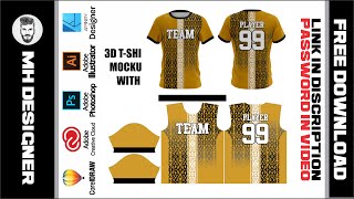 Sublimation Vector Designs  3D TShirt 32  With Pattern Fitting  Free Download Now [upl. by Vary]