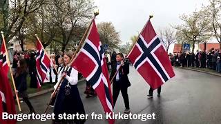 Oppstilling på Kongsvinger Festning og 17mai tog i Kongsvinger [upl. by Airetahs]