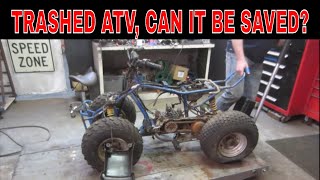 FREE JUNKED SUZUKI 4 Wheeler WILL IT STILL RUN Part 2 of 3 [upl. by Uolyram789]