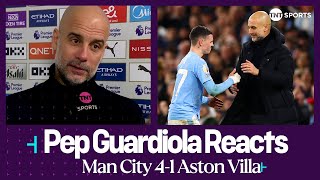 quotHE HAS GOALS IN HIS VEINSquot🩸  Pep Guardiola  Man City 41 Aston Villa  Premier League [upl. by Sueaddaht]