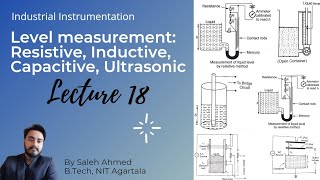 Lecture 18  Level Measurement  Resistive Inductive Capacitive amp Ultrasonic Methods  Level [upl. by Eak]