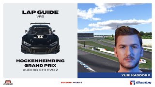 iRacing Lap Guide Audi R8 LMS EVO II GT3 at Hockenheimring [upl. by Aneris]