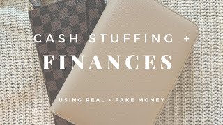 finances  cash stuffing using fake  real money [upl. by Lerret]