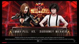 Request Emma Peel The Avengers vs Sigourney Weaver Celebrity ★ WWE 2K19 [upl. by Ynohtnakram]