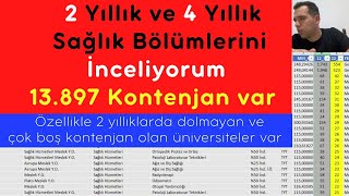 Ek Kontenjan tercih  2 yıllık sağlık bölümleri 4 yıllık sağlık bölümleri puanları sıralamaları [upl. by Eanaj]