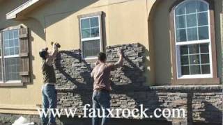 Installation Stacked Stone Veneer Panels over using cultured stone part2 [upl. by Hancock27]