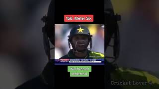 shahid afridi longest six 158 meter world record shorts ytshorts shahidafridi maazammarvlogs [upl. by Engud699]