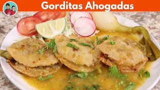 Gorditas CALLEJERAS AHOGADAS Con SALSA de Tomatillo  receta [upl. by Yrrad]