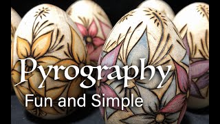 Fun and Easy Pyrography For Beginners  Decorated Eggs  Pyrography Tutorial [upl. by Nivak]