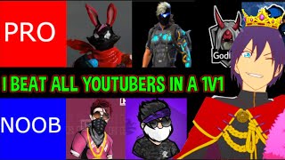 EVERY YOUTUBER I COULD BEAT IN A 1V1 1 TAP NOZY FF BZ GAMING INFO JA SHAMSOME JMRK SASHA [upl. by Aeriell9]