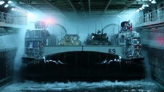 Navy LCAC Hovercrafts Docking on USS Kearsarge [upl. by Mildrid]