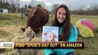 Spuds Day Out  Internet sensation Spud the Bull releases a childrens book [upl. by Enovad]