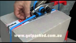 Strapping cartons or packages together using Plastic Strapping and strapping tools [upl. by Joshi476]