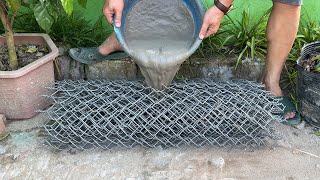 Amazing Technique Making Coffee Table Aquarium Chair From Cement And Iron Net [upl. by Nimra]