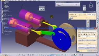 Catia V5Digital MockupDMU Kinematics Tutorial4 Stroke Petrol EngineAutomobile Engine Simulation [upl. by Yennek46]