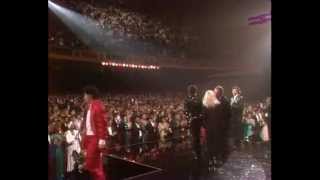 Michael Jackson Elizabeth Taylor and USA For Africa Artists singing We Are The World  1986 AMAs [upl. by Ellehsad]