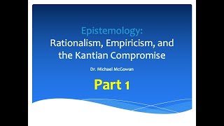 Epistemology Rationalism Empiricism Kant pt 1 [upl. by Ewan]