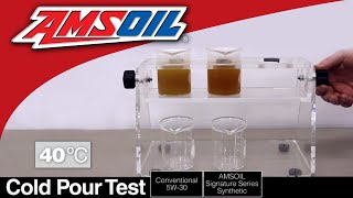 Cold Pour Test AMSOIL Synthetic Oil versus Conventional Oil [upl. by Colyer]