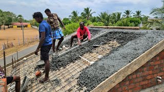 Sloping RoofConstruction Techniques of Building Sloped Roof ConcreteRoof Construction [upl. by Naanac]