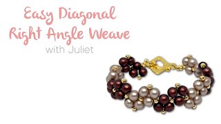 Diagonal Right Angle Weave Tutorial  Easy Beginners Beading [upl. by Asaph]