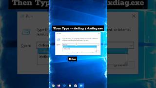 How to open directx diagnostic tool by run command  Dxdiag windows 10 shorts windows run [upl. by Yeldarb]