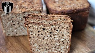 Roggenvollkornbrot selber backen  mit Sauerteig  Roggenbrot [upl. by Kussell]