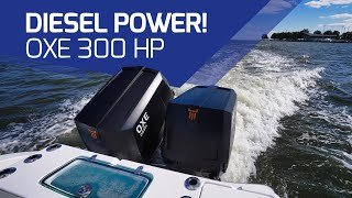 Diesel Outboard Showing Off  Oxe 300 Hp Diesel on 34 Cape Horn [upl. by Ursas]